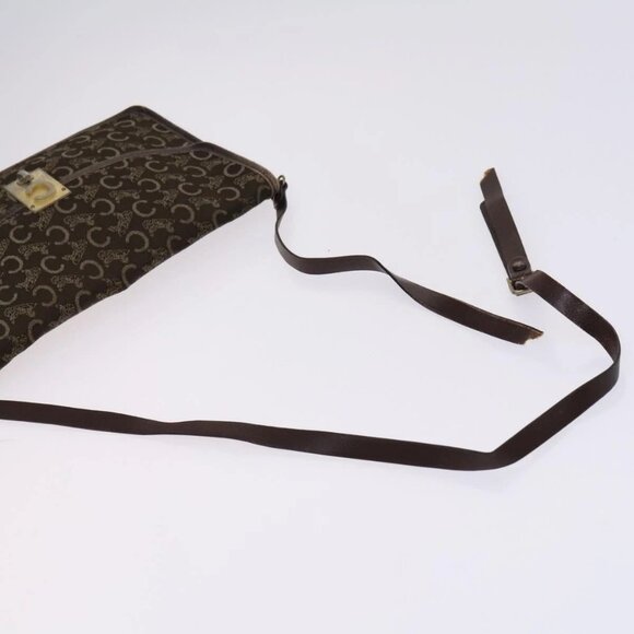CELINE C Sulky Boston Shoulder Bag Canvas 2Set Brown Navy - Picture 13 of 16